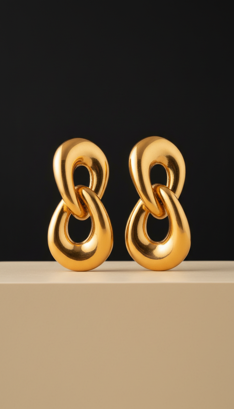 Saffron Gold Statement Earrings